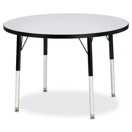 Jonti-Craft Berries Round Activity Table, 36 in. Diameter, A-height, Freckled Gray/Black/Black 6488JCA180